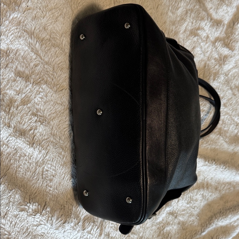 MCM Black Leather Satchel with Silver Hardware Good Used Condition - Picture 6 of 9
